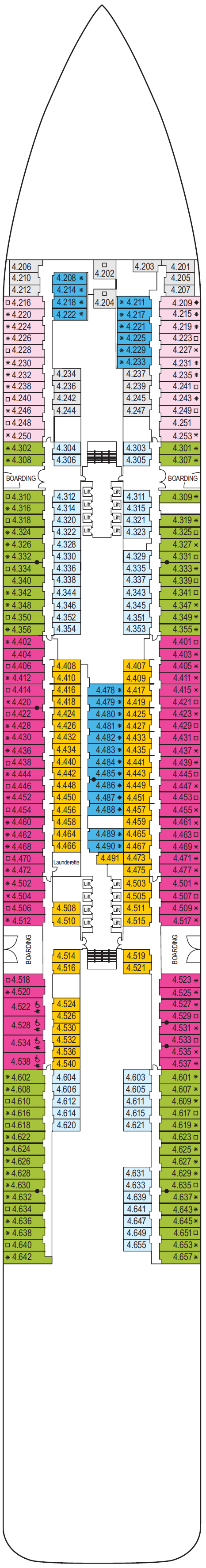 Deck plan for Deck 4