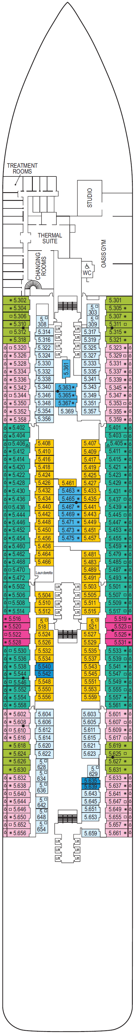 Deck plan for Deck 5