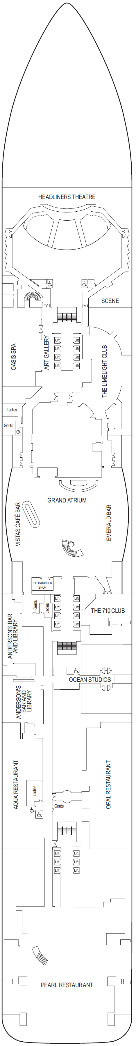 Deck plan for Deck 6 - Gala