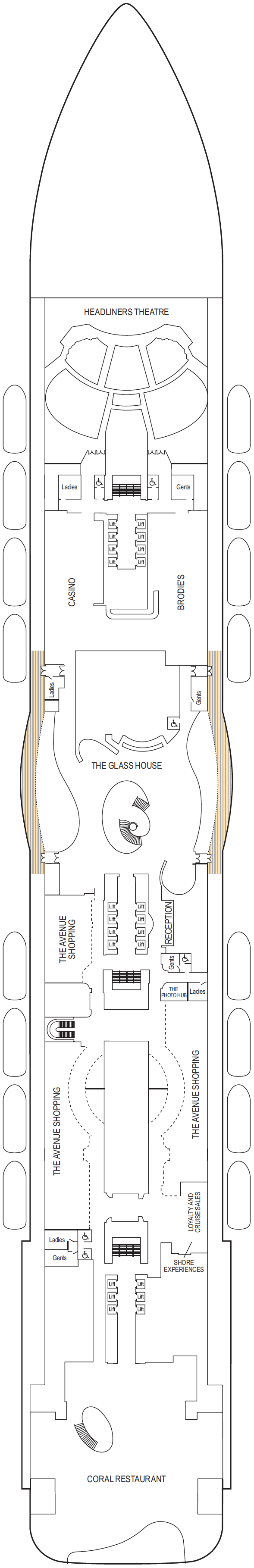 Deck plan for Deck 7 - Parade
