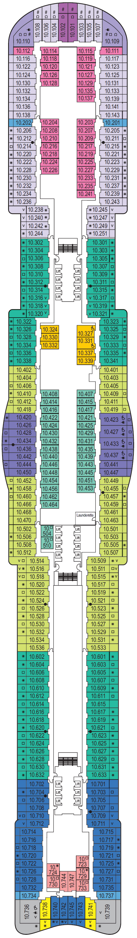 Deck plan for Deck 10