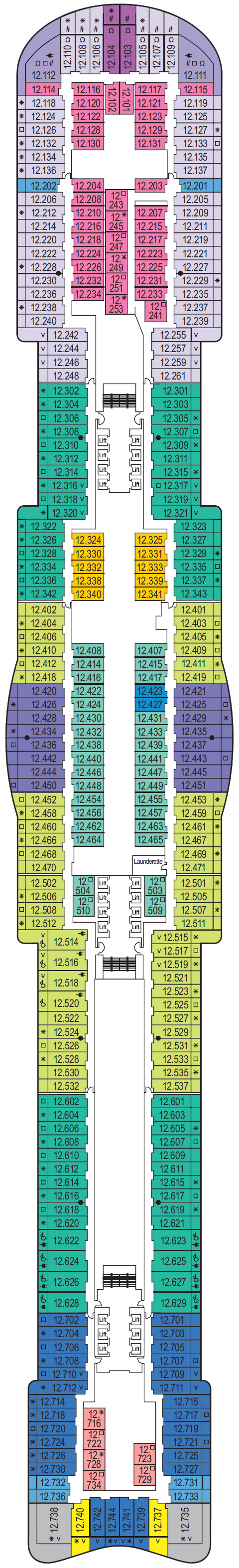 Deck plan for Deck 12