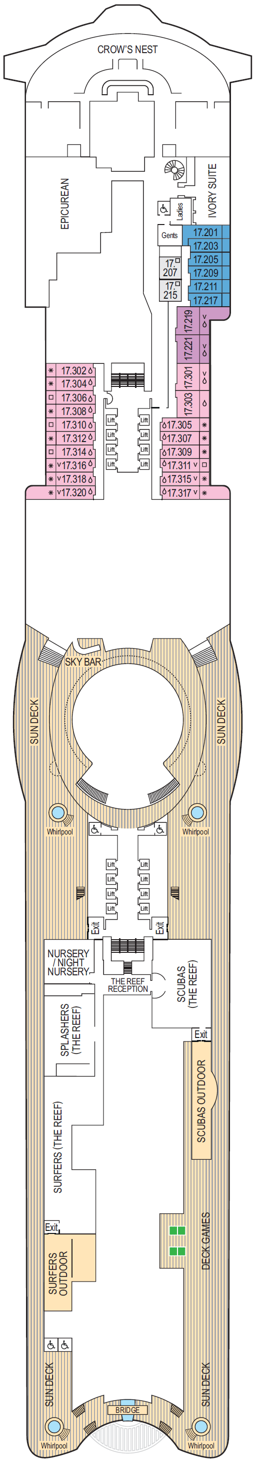 Deck plan for Deck 17