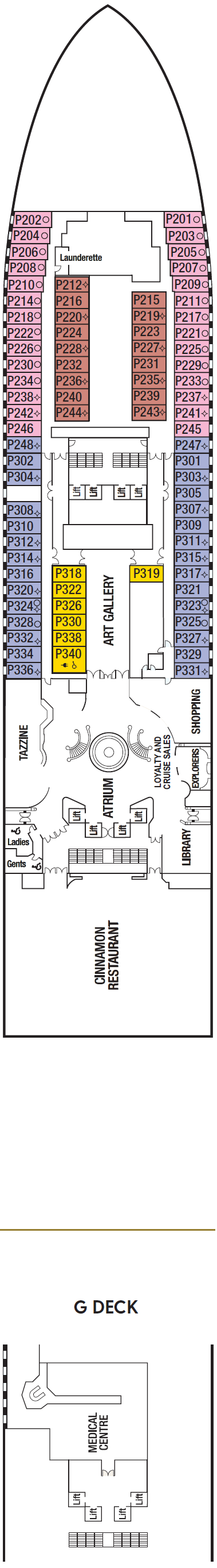 Deck plan for Deck 5 - P