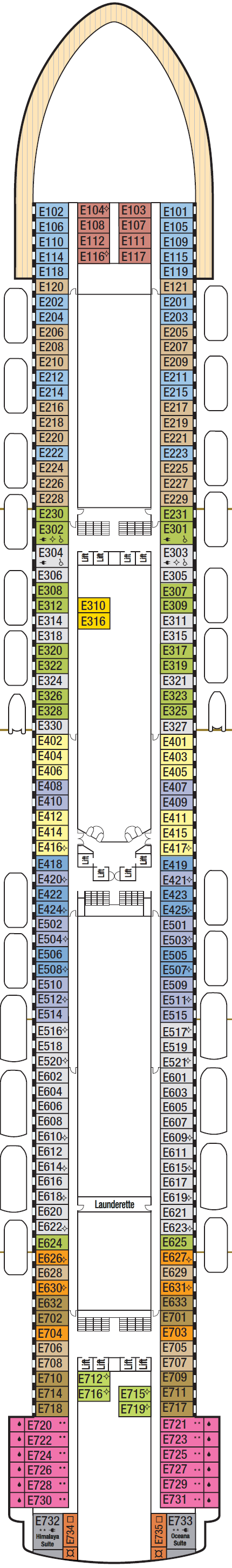 Deck plan for Deck 8 - E