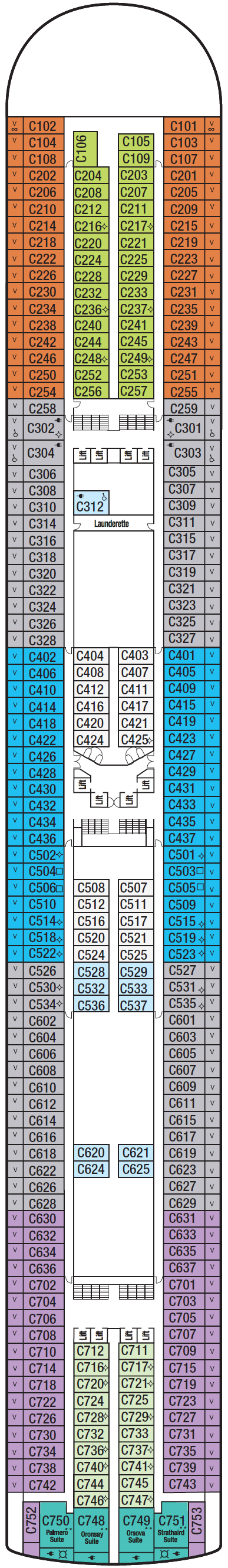 Deck plan for Deck 10 - C