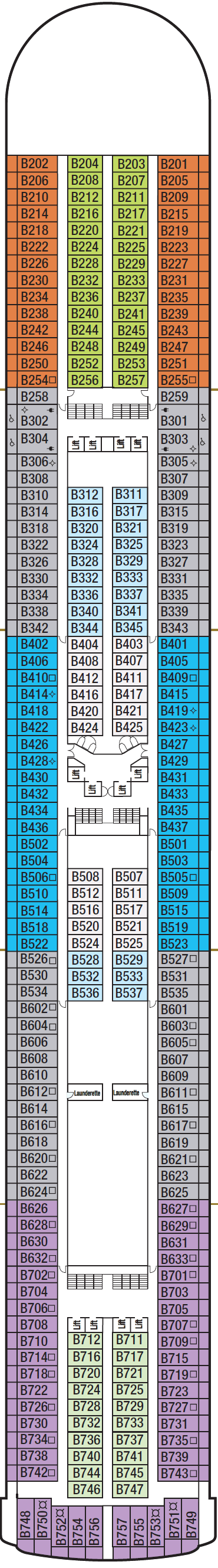 Deck plan for Deck 11 - B