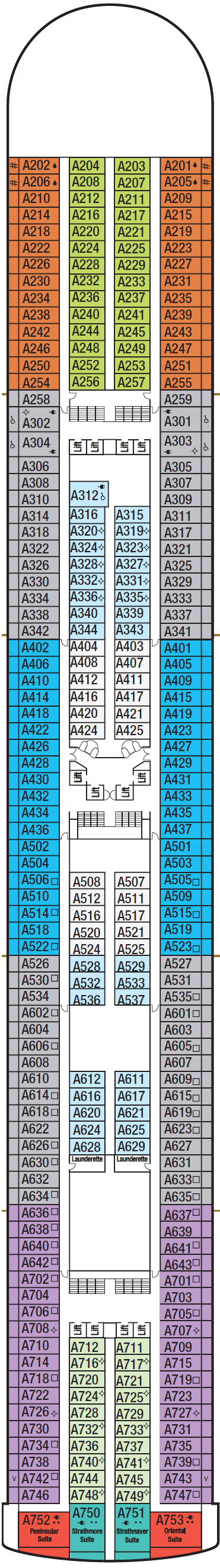 Deck plan for Deck 12 - A