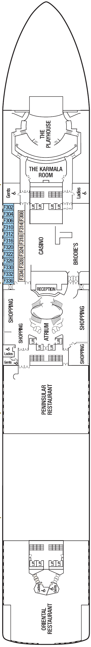 Deck plan for Deck 6 - F