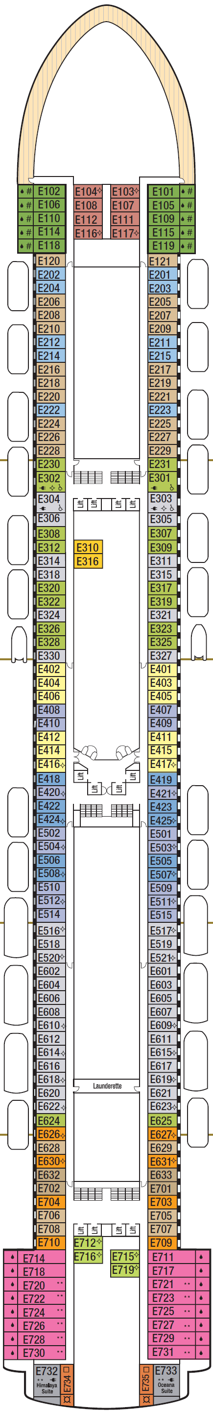 Deck plan for Deck 8 - E