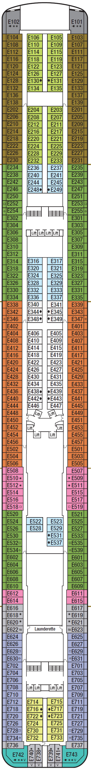 Deck plan for Deck 10 - E