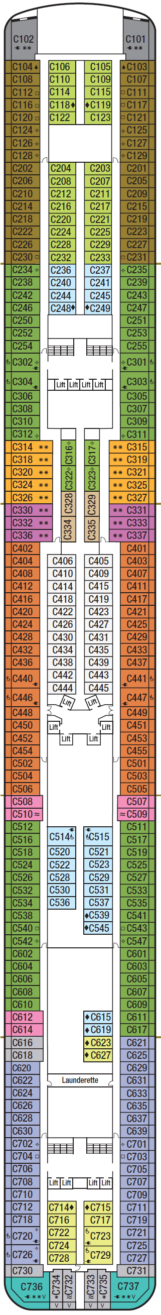 Deck plan for Deck 12 - C