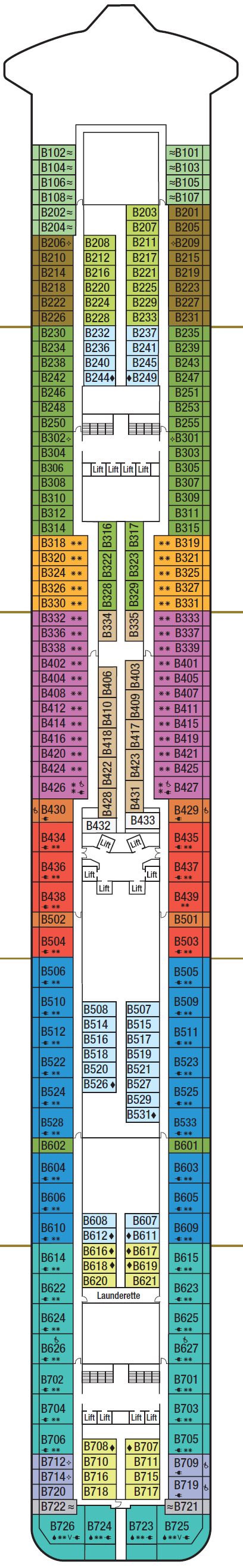 Deck plan for Deck 14 - B