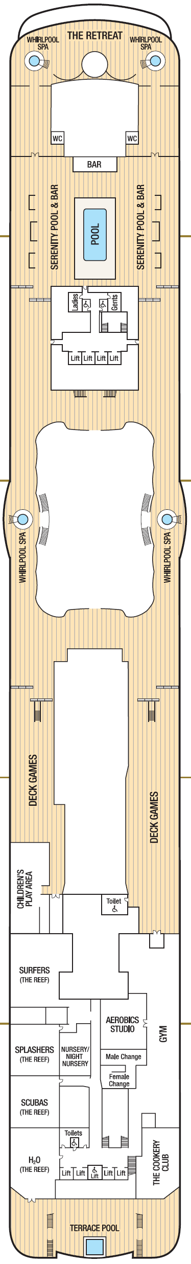 Deck plan for Deck 17 - Sun