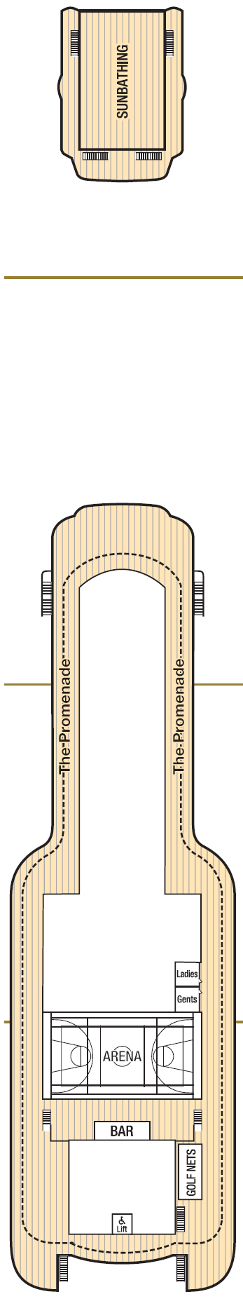 Deck plan for Deck 18 - Sports