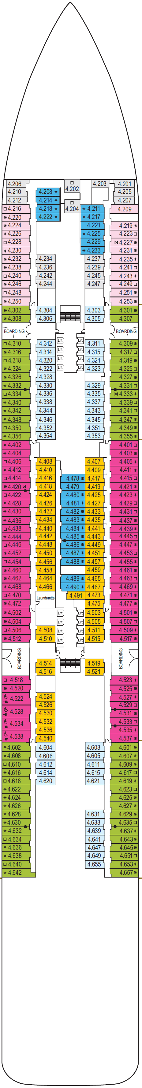Deck plan for Deck 4