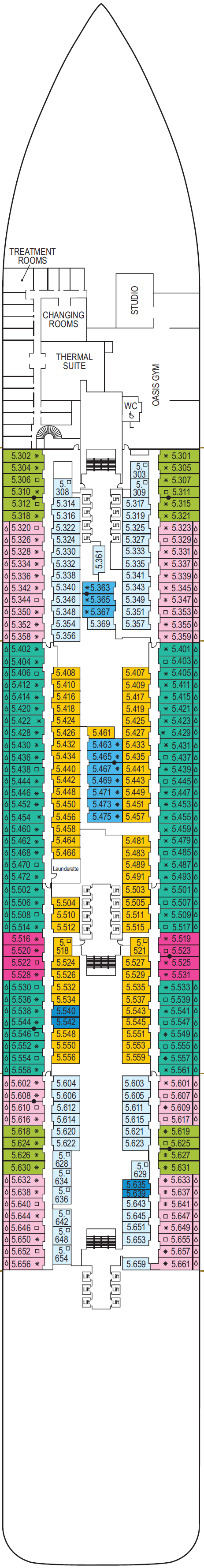 Deck plan for Deck 5