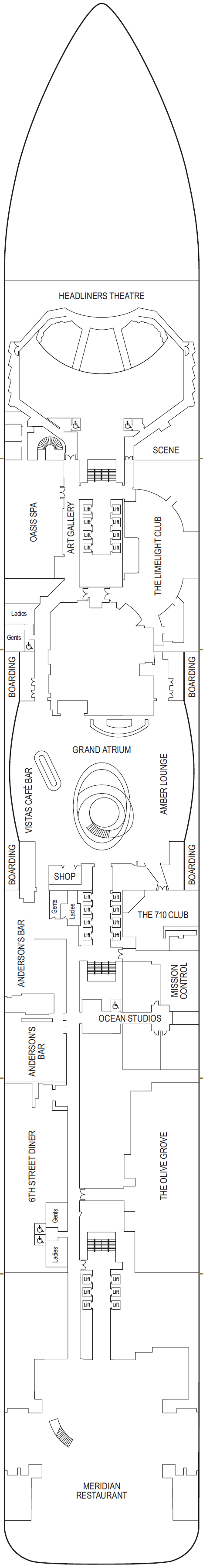 Deck plan for Deck 6 - Gala  