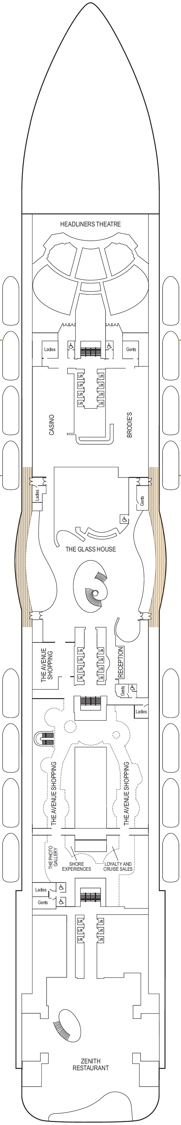 Deck plan for Deck 7 - Parade  