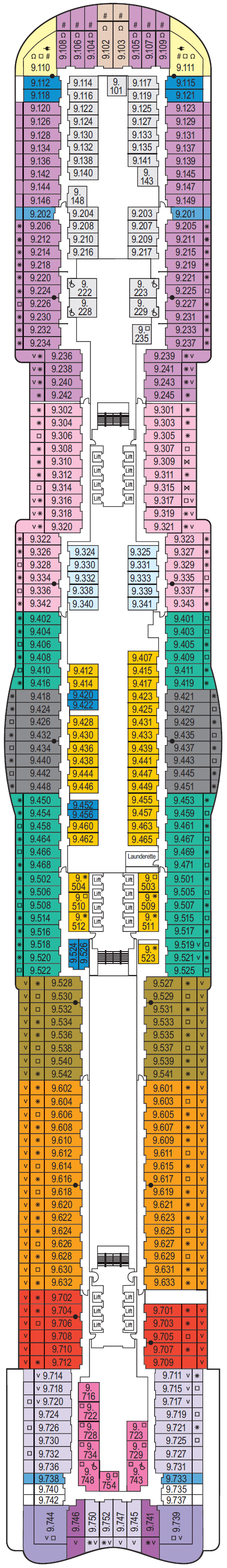 Deck plan for Deck 9