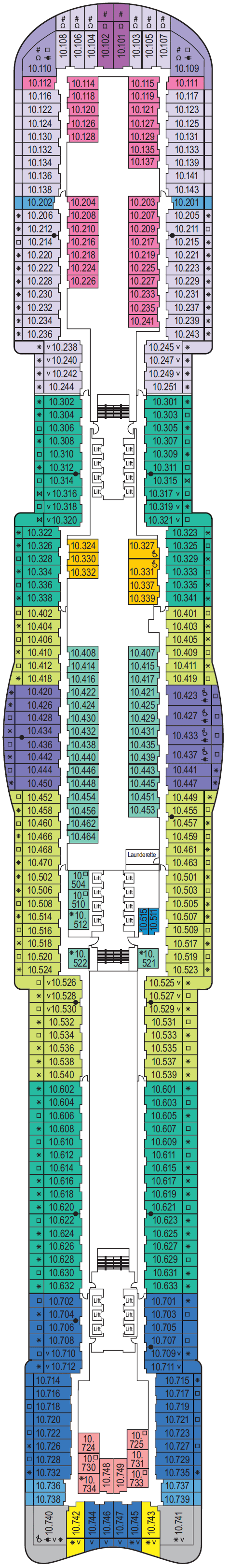 Deck plan for Deck 10