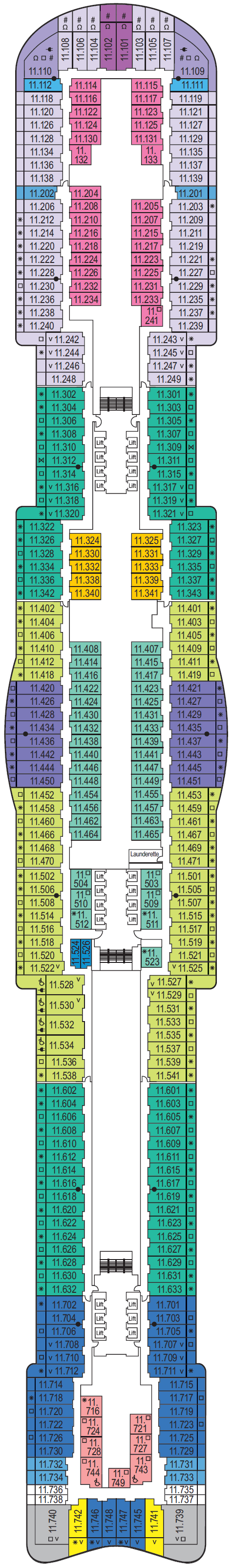 Deck plan for Deck 11
