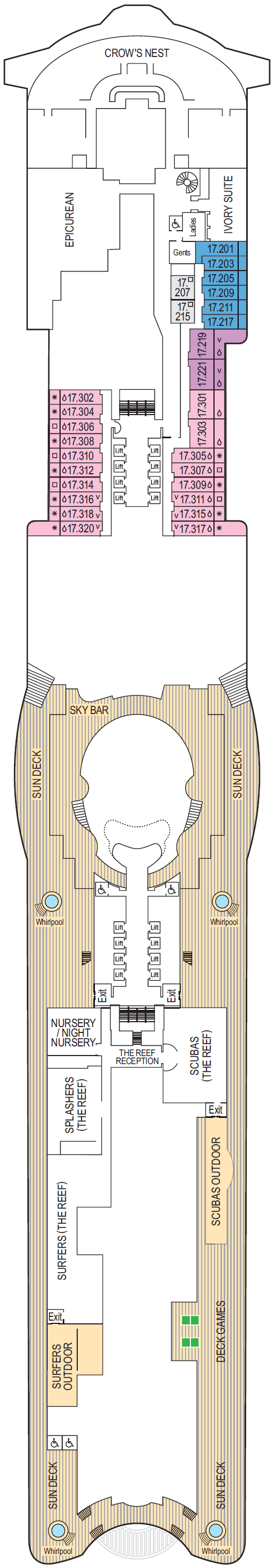 Deck plan for Deck 17