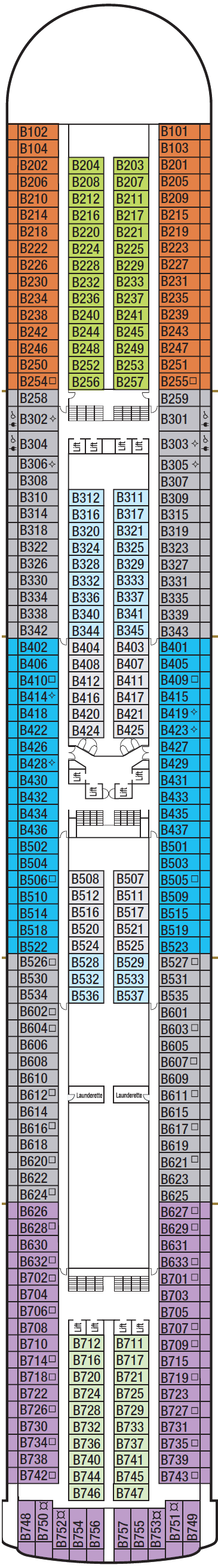 Deck plan for Deck 11 - B
