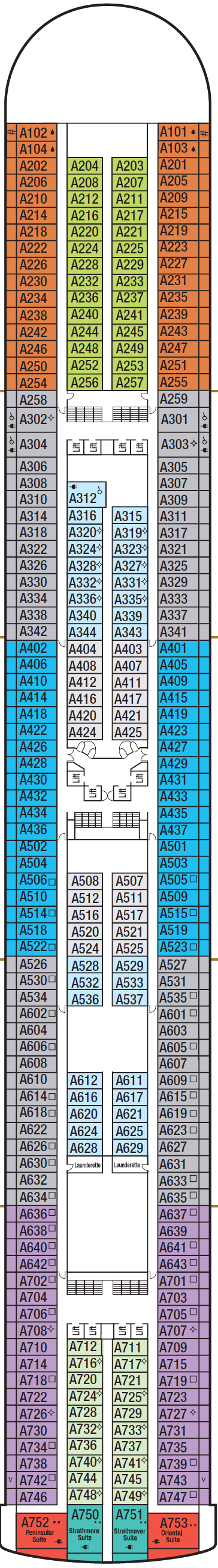 Deck plan for Deck 12 - A