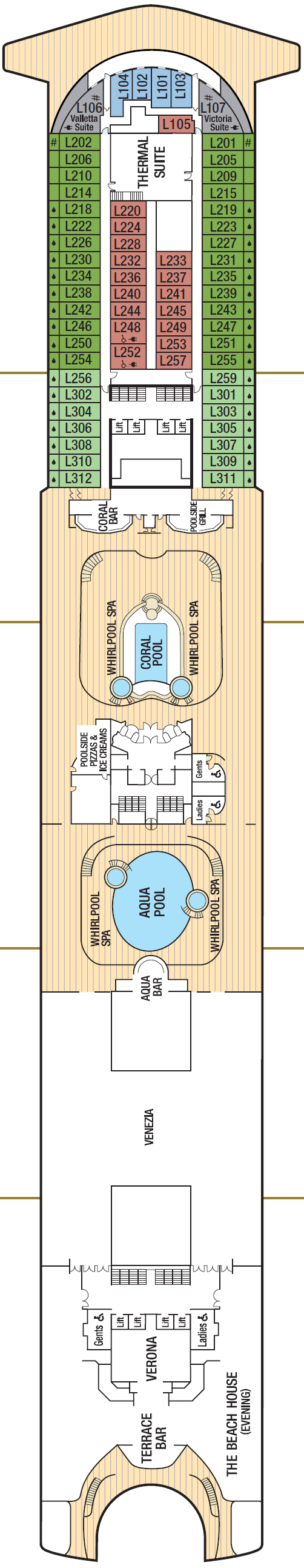 Deck plan for Deck 15 - Lido