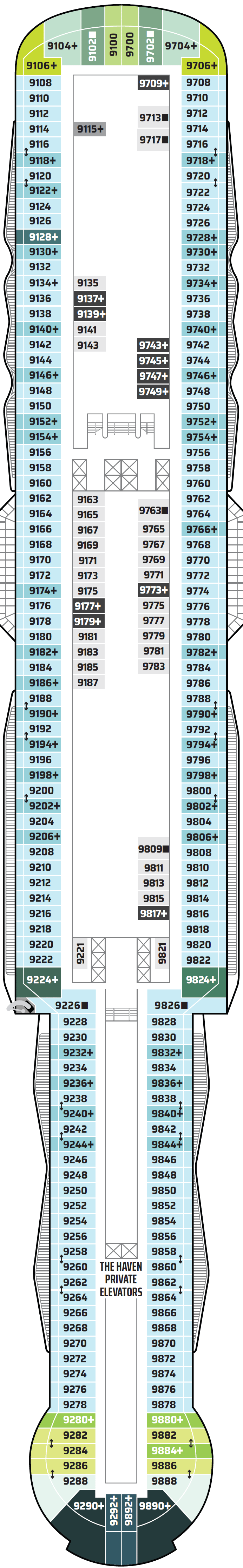 Deck plan for Deck 9