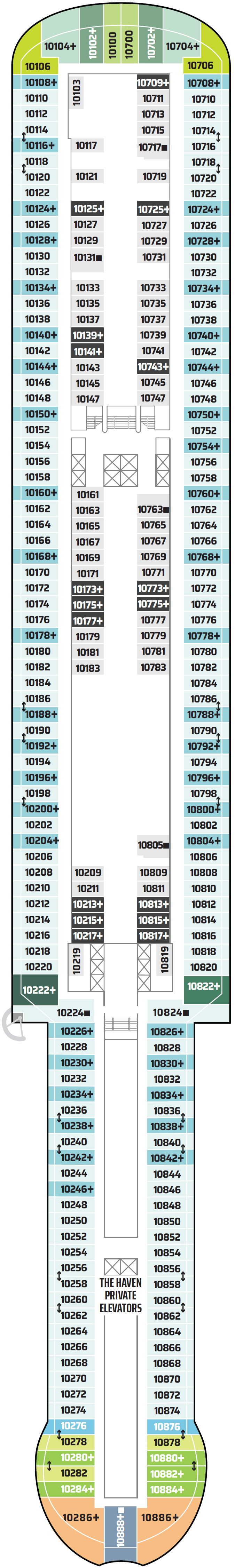 Deck plan for Deck 10