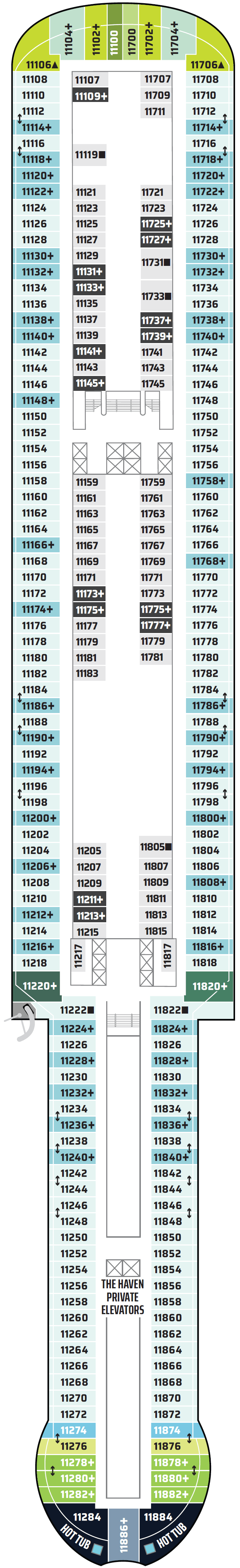 Deck plan for Deck 11