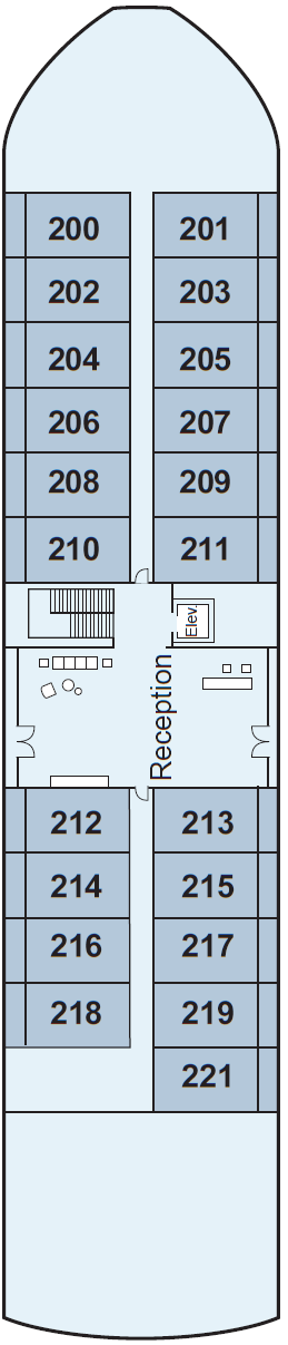 Deck plan for Middle Deck