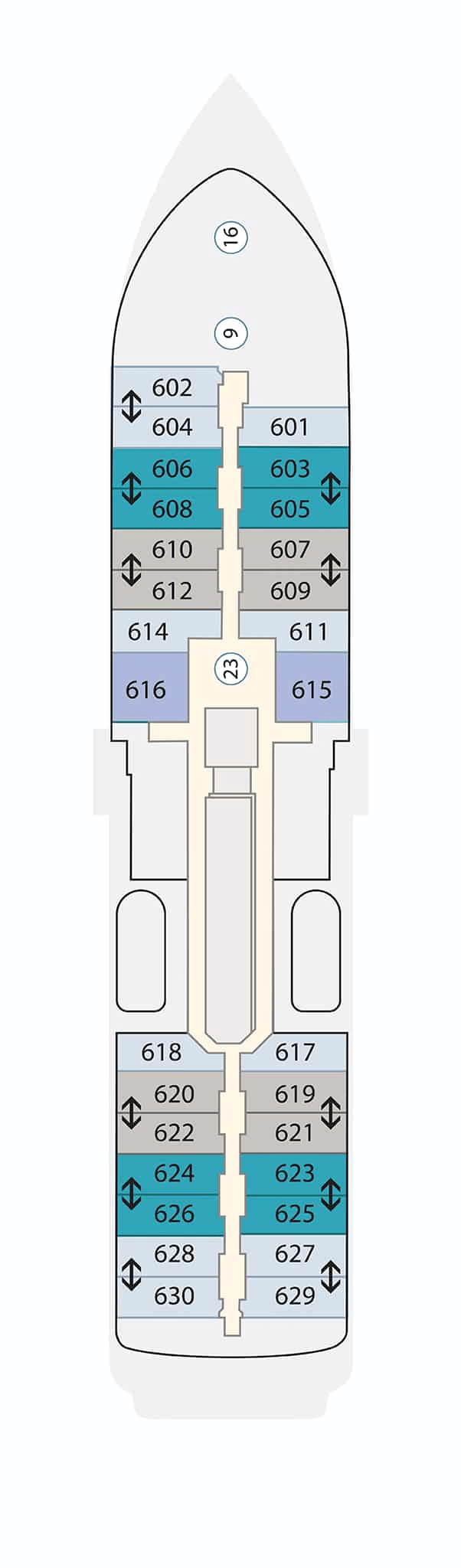 Deck plan for Deck 6