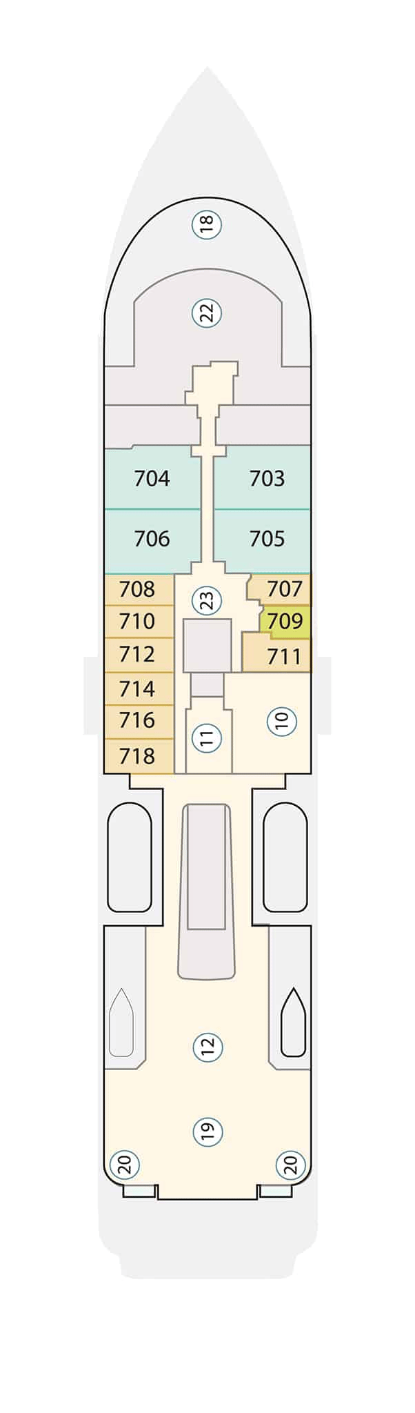 Deck plan for Deck 7