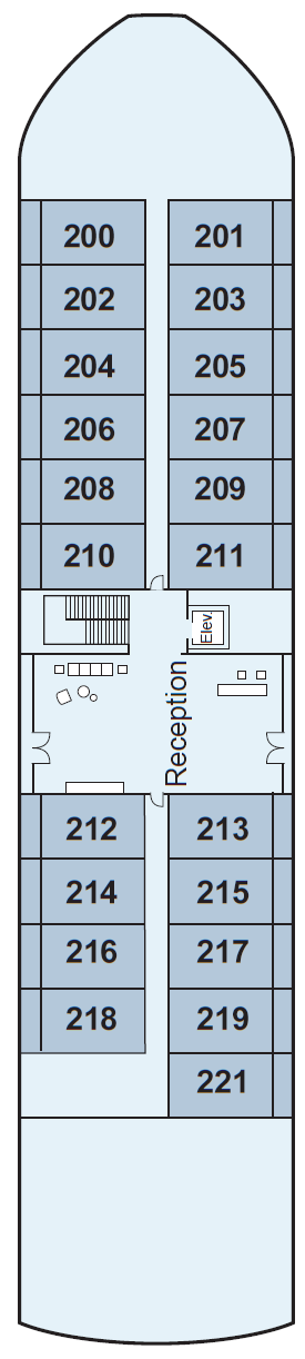 Deck plan for Middle Deck