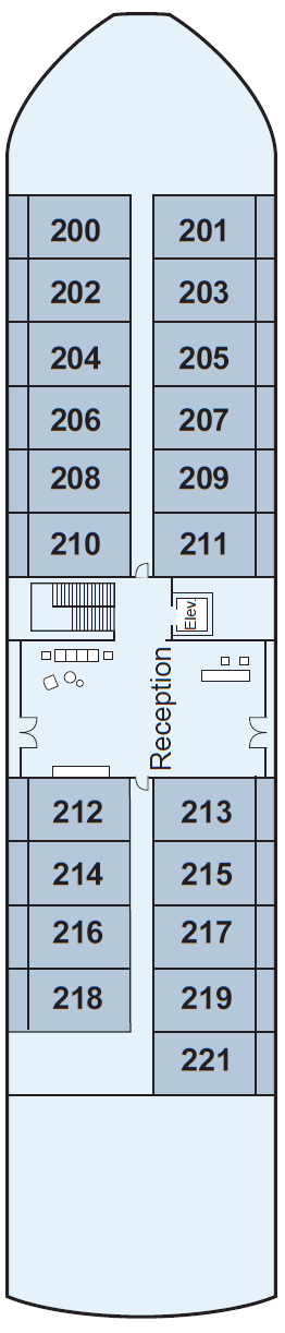 Deck plan for Middle Deck