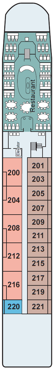 Deck plan for Middle Deck