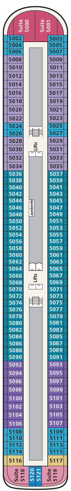 Deck plan for Deck 5