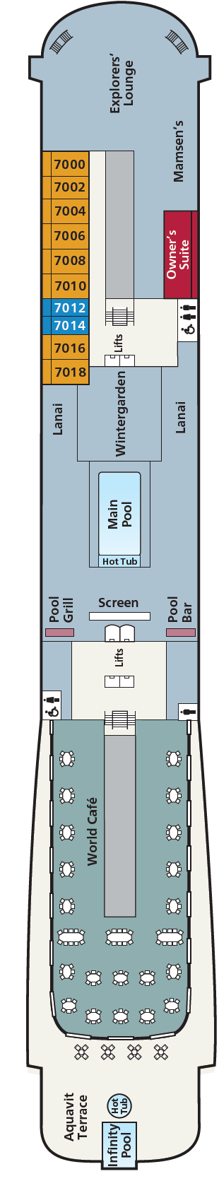 Deck plan for Deck 7