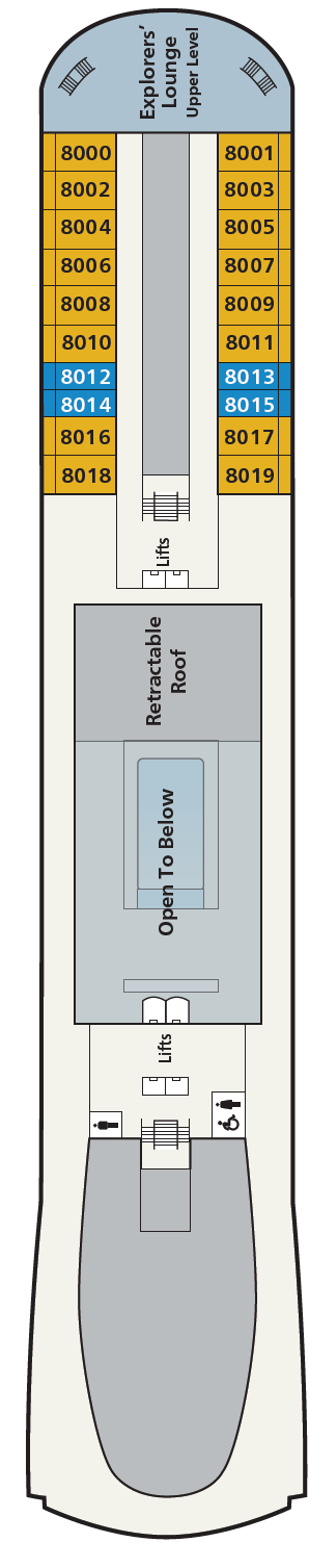 Deck plan for Deck 8