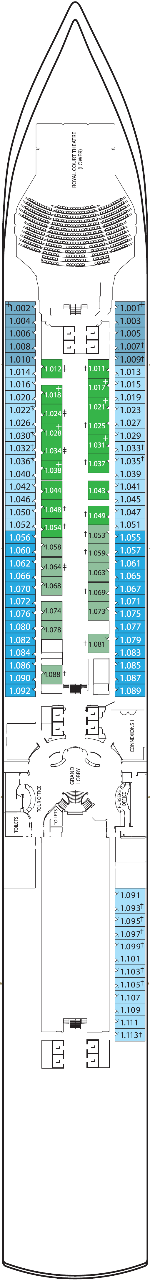 Deck plan for Deck 1