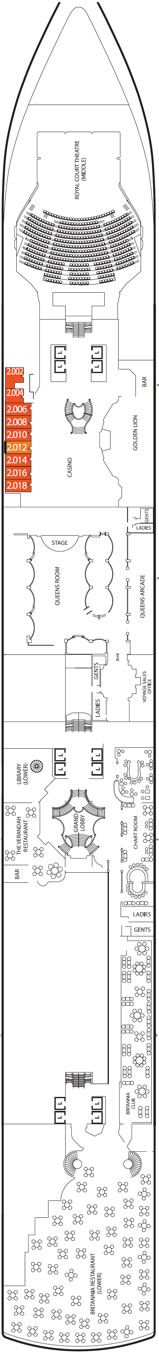 Deck plan for Deck 2