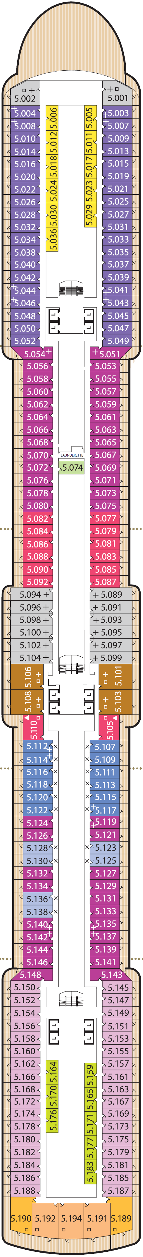 Deck plan for Deck 5