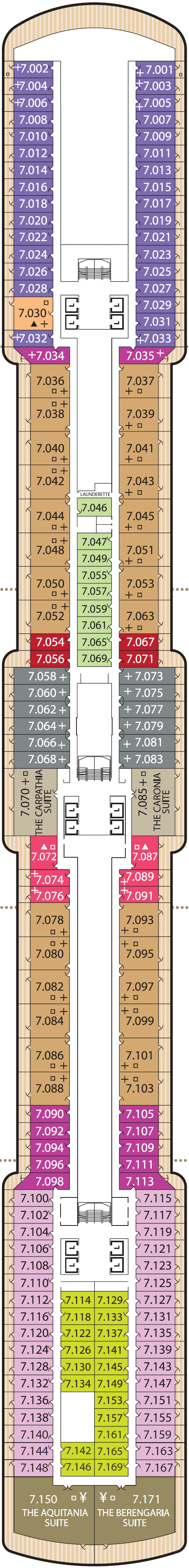 Deck plan for Deck 7
