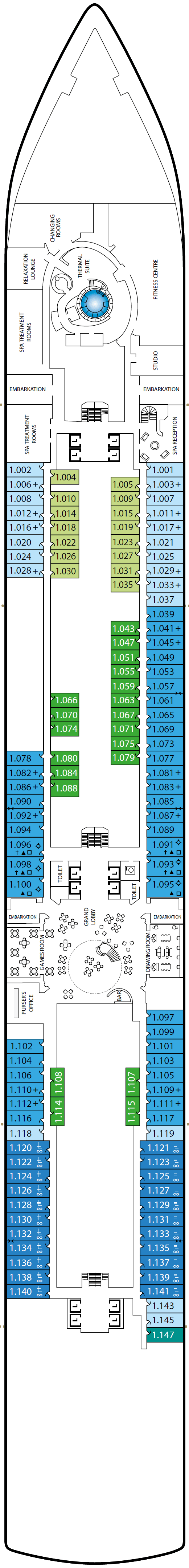 Deck plan for Deck 1