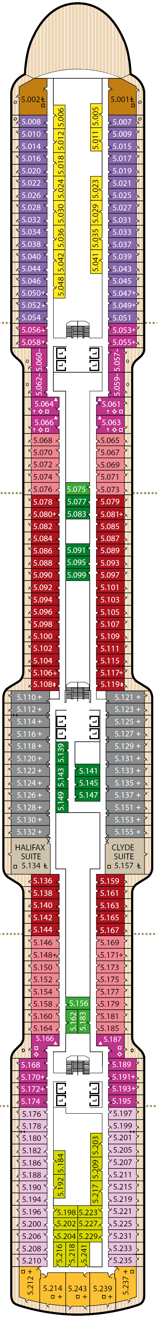 Deck plan for Deck 5