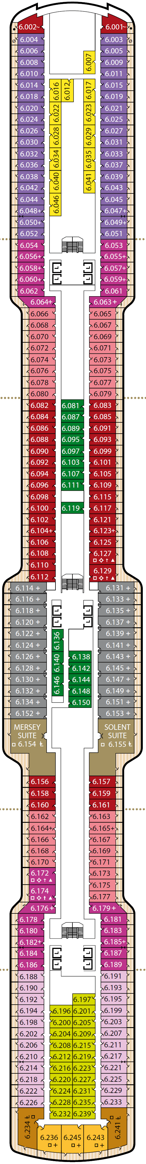Deck plan for Deck 6