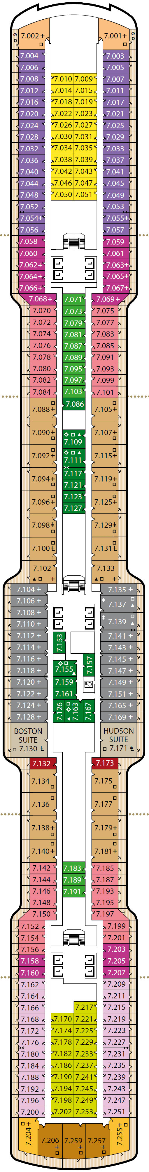 Deck plan for Deck 7
